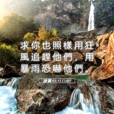 Picture 05 - 詩 篇 83:15 CUVT - 求 你 也 照 樣 用 狂 風 追 趕 他 們 - Bible Verse Picture