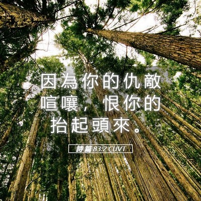 Picture 05 - 詩 篇 83:2 CUVT - 因 為 你 的 仇 敵 喧 嚷 ， 恨 你 的 - Bible Verse Picture