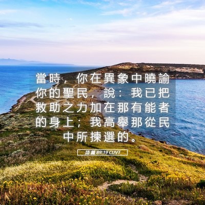 Picture 05 - 詩 篇 89:19 CUVT - 當 時 ， 你 在 異 象 中 曉 諭 你 的 - Bible Verse Picture