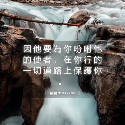 Picture 05 - 詩 篇 91:11 CUVT - 因 他 要 為 你 吩 咐 他 的 使 者 ， - Bible Verse Picture