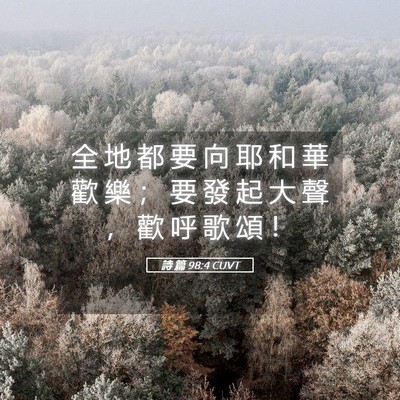 Picture 05 - 詩 篇 98:4 CUVT - 全 地 都 要 向 耶 和 華 歡 樂 ； 要 - Bible Verse Picture