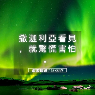 Picture 05 - 路 加 福 音 1:12 CUVT - 撒 迦 利 亞 看 見 ， 就 驚 慌 害 怕 - Bible Verse Picture