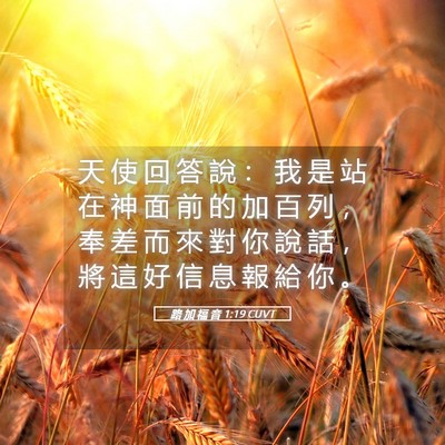 Picture 05 - 路 加 福 音 1:19 CUVT - 天 使 回 答 說 ： 我 是 站 在 神 面 - Bible Verse Picture