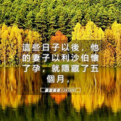 Picture 05 - 路 加 福 音 1:24 CUVT - 這 些 日 子 以 後 ， 他 的 妻 子 以 - Bible Verse Picture