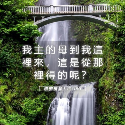 Picture 05 - 路 加 福 音 1:43 CUVT - 我 主 的 母 到 我 這 裡 來 ， 這 是 - Bible Verse Picture