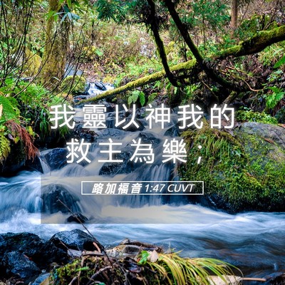 Picture 05 - 路 加 福 音 1:47 CUVT - 我 靈 以 神 我 的 救 主 為 樂 - Bible Verse Picture