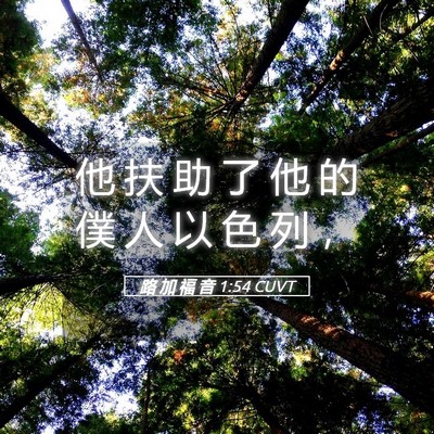 Picture 05 - 路 加 福 音 1:54 CUVT - 他 扶 助 了 他 的 僕 人 以 色 列 - Bible Verse Picture