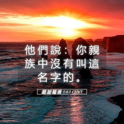 Picture 05 - 路 加 福 音 1:61 CUVT - 他 們 說 ： 你 親 族 中 沒 有 叫 這 - Bible Verse Picture
