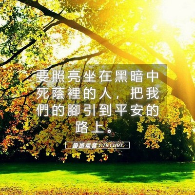 Picture 05 - 路 加 福 音 1:79 CUVT - 要 照 亮 坐 在 黑 暗 中 死 蔭 裡 的 - Bible Verse Picture