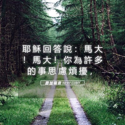 Picture 05 - 路 加 福 音 10:41 CUVT - 耶 穌 回 答 說 ： 馬 大 ！ 馬 大 ！ - Bible Verse Picture