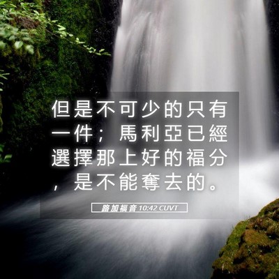 Picture 05 - 路 加 福 音 10:42 CUVT - 但 是 不 可 少 的 只 有 一 件 ； 馬 - Bible Verse Picture