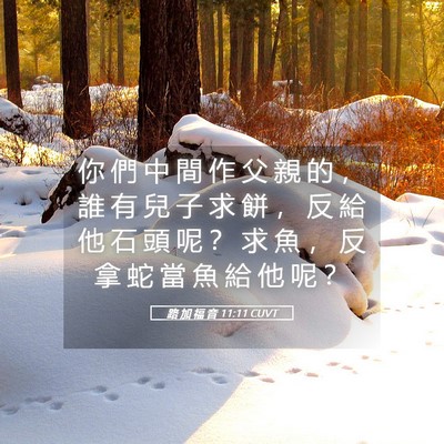 Picture 05 - 路 加 福 音 11:11 CUVT - 你 們 中 間 作 父 親 的 ， 誰 有 兒 - Bible Verse Picture
