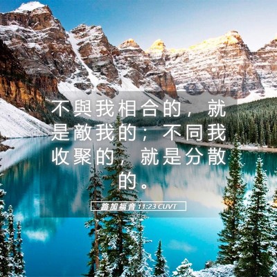 Picture 05 - 路 加 福 音 11:23 CUVT - 不 與 我 相 合 的 ， 就 是 敵 我 的 - Bible Verse Picture