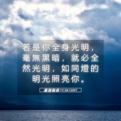 Picture 05 - 路 加 福 音 11:36 CUVT - 若 是 你 全 身 光 明 ， 毫 無 黑 暗 - Bible Verse Picture