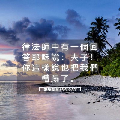 Picture 05 - 路 加 福 音 11:45 CUVT - 律 法 師 中 有 一 個 回 答 耶 穌 說 - Bible Verse Picture