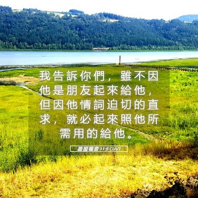 Picture 05 - 路 加 福 音 11:8 CUVT - 我 告 訴 你 們 ， 雖 不 因 他 是 朋 - Bible Verse Picture
