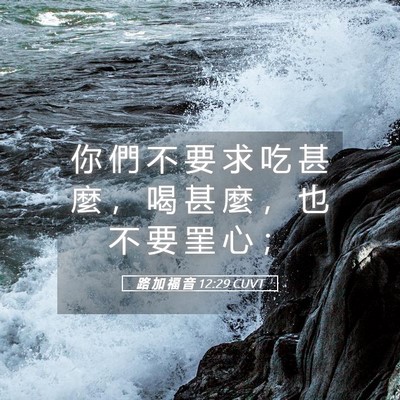 Picture 05 - 路 加 福 音 12:29 CUVT - 你 們 不 要 求 吃 甚 麼 ， 喝 甚 麼 - Bible Verse Picture
