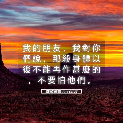 Picture 05 - 路 加 福 音 12:4 CUVT - 我 的 朋 友 ， 我 對 你 們 說 ， 那 - Bible Verse Picture