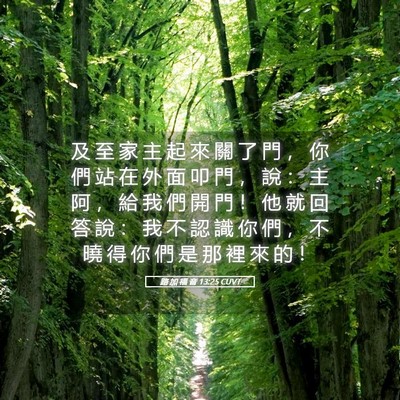 Picture 05 - 路 加 福 音 13:25 CUVT - 及 至 家 主 起 來 關 了 門 ， 你 們 - Bible Verse Picture