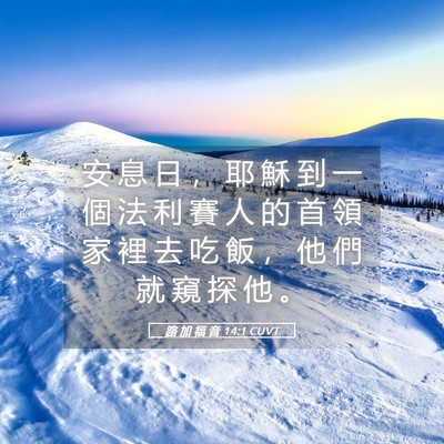 Picture 05 - 路 加 福 音 14:1 CUVT - 安 息 日 ， 耶 穌 到 一 個 法 利 賽 - Bible Verse Picture
