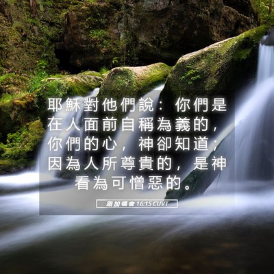 Picture 05 - 路 加 福 音 16:15 CUVT - 耶 穌 對 他 們 說 ： 你 們 是 在 人 - Bible Verse Picture