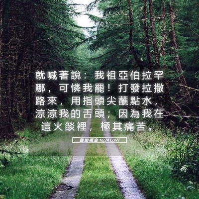 Picture 05 - 路 加 福 音 16:24 CUVT - 就 喊 著 說 ： 我 祖 亞 伯 拉 罕 哪 - Bible Verse Picture