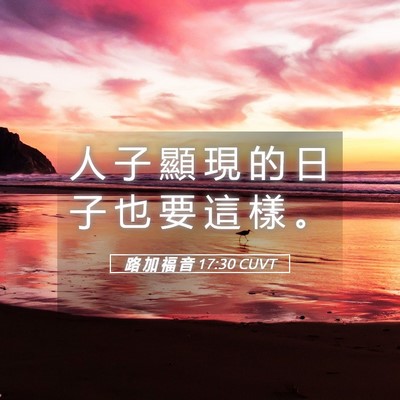 Picture 05 - 路 加 福 音 17:30 CUVT - 人 子 顯 現 的 日 子 也 要 這 樣 - Bible Verse Picture