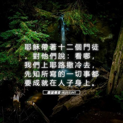 Picture 05 - 路 加 福 音 18:31 CUVT - 耶 穌 帶 著 十 二 個 門 徒 ， 對 他 - Bible Verse Picture