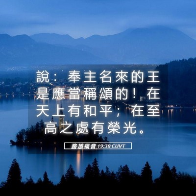 Picture 05 - 路 加 福 音 19:38 CUVT - 說 ： 奉 主 名 來 的 王 是 應 當 稱 - Bible Verse Picture