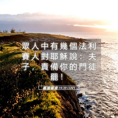 Picture 05 - 路 加 福 音 19:39 CUVT - 眾 人 中 有 幾 個 法 利 賽 人 對 耶 - Bible Verse Picture