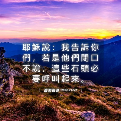 Picture 05 - 路 加 福 音 19:40 CUVT - 耶 穌 說 ： 我 告 訴 你 們 ， 若 是 - Bible Verse Picture