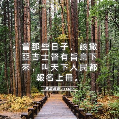 Picture 05 - 路 加 福 音 2:1 CUVT - 當 那 些 日 子 ， 該 撒 亞 古 士 督 - Bible Verse Picture
