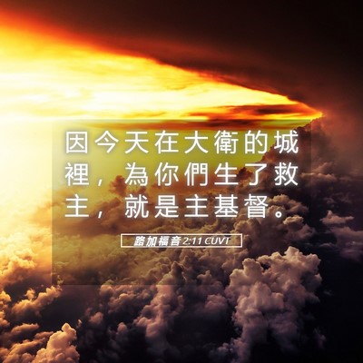 Picture 05 - 路 加 福 音 2:11 CUVT - 因 今 天 在 大 衛 的 城 裡 ， 為 你 - Bible Verse Picture