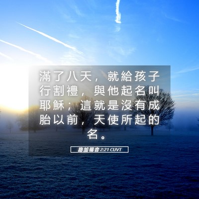 Picture 05 - 路 加 福 音 2:21 CUVT - 滿 了 八 天 ， 就 給 孩 子 行 割 禮 - Bible Verse Picture