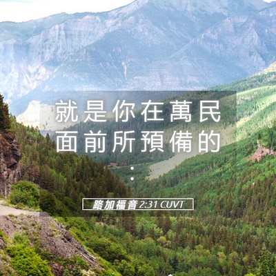 Picture 05 - 路 加 福 音 2:31 CUVT - 就 是 你 在 萬 民 面 前 所 預 備 的 - Bible Verse Picture