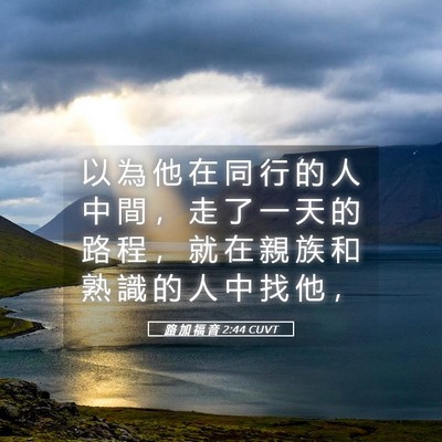 Picture 05 - 路 加 福 音 2:44 CUVT - 以 為 他 在 同 行 的 人 中 間 ， 走 - Bible Verse Picture