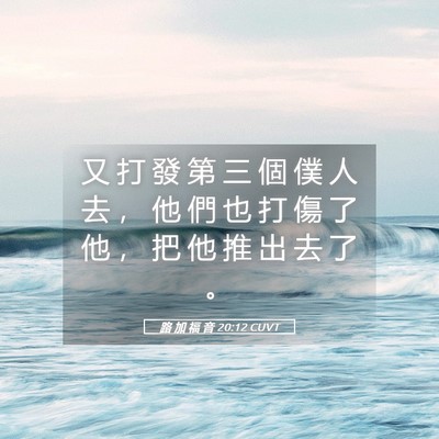 Picture 05 - 路 加 福 音 20:12 CUVT - 又 打 發 第 三 個 僕 人 去 ， 他 們 - Bible Verse Picture