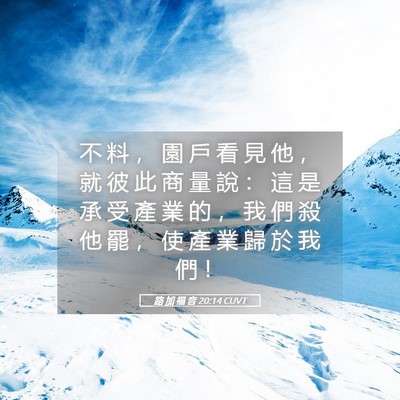 Picture 05 - 路 加 福 音 20:14 CUVT - 不 料 ， 園 戶 看 見 他 ， 就 彼 此 - Bible Verse Picture