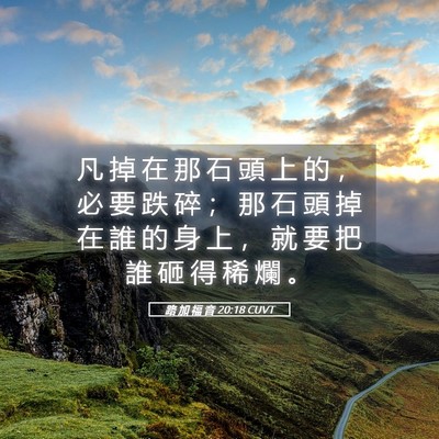 Picture 05 - 路 加 福 音 20:18 CUVT - 凡 掉 在 那 石 頭 上 的 ， 必 要 跌 - Bible Verse Picture
