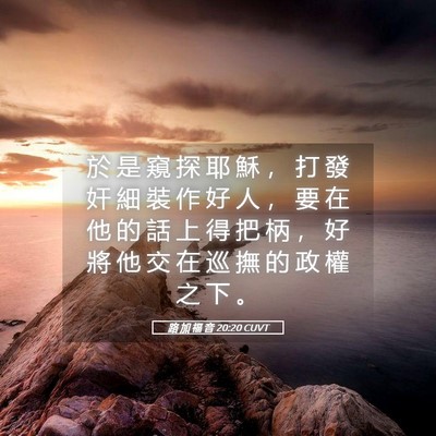 Picture 05 - 路 加 福 音 20:20 CUVT - 於 是 窺 探 耶 穌 ， 打 發 奸 細 裝 - Bible Verse Picture