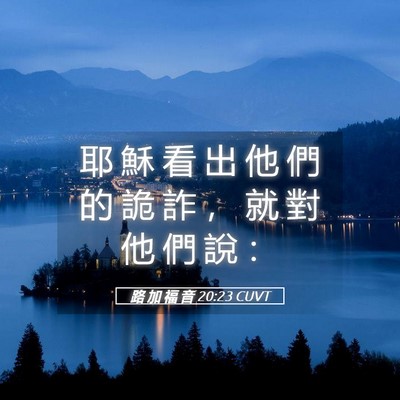 Picture 05 - 路 加 福 音 20:23 CUVT - 耶 穌 看 出 他 們 的 詭 詐 ， 就 對 - Bible Verse Picture