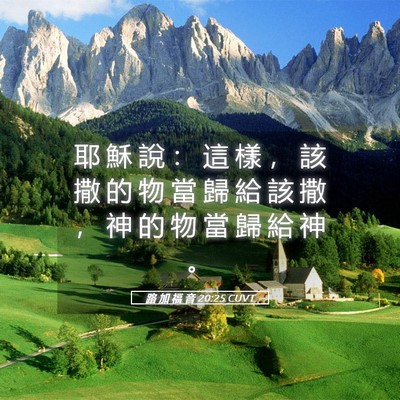 Picture 05 - 路 加 福 音 20:25 CUVT - 耶 穌 說 ： 這 樣 ， 該 撒 的 物 當 - Bible Verse Picture