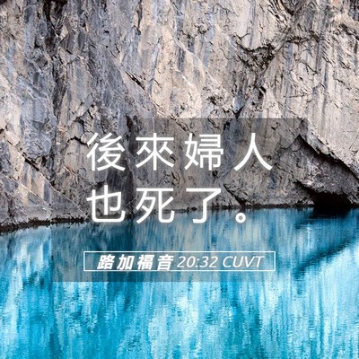 Picture 05 - 路 加 福 音 20:32 CUVT - 後 來 婦 人 也 死 了 - Bible Verse Picture
