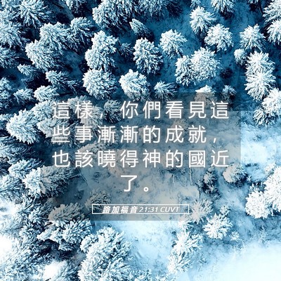 Picture 05 - 路 加 福 音 21:31 CUVT - 這 樣 ， 你 們 看 見 這 些 事 漸 漸 - Bible Verse Picture