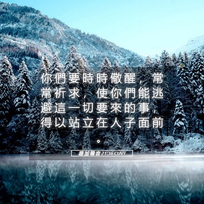 Picture 05 - 路 加 福 音 21:36 CUVT - 你 們 要 時 時 儆 醒 ， 常 常 祈 求 - Bible Verse Picture