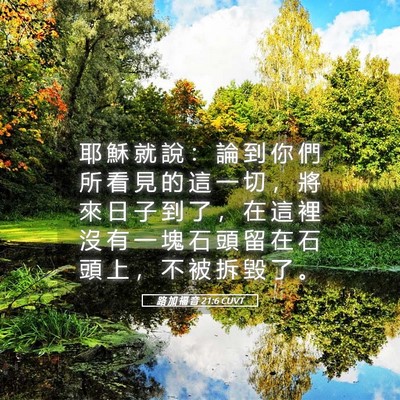 Picture 05 - 路 加 福 音 21:6 CUVT - 耶 穌 就 說 ： 論 到 你 們 所 看 見 - Bible Verse Picture