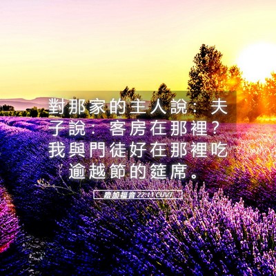 Picture 05 - 路 加 福 音 22:11 CUVT - 對 那 家 的 主 人 說 ： 夫 子 說 ： - Bible Verse Picture