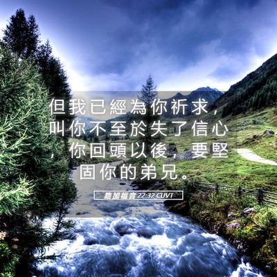 Picture 05 - 路 加 福 音 22:32 CUVT - 但 我 已 經 為 你 祈 求 ， 叫 你 不 - Bible Verse Picture