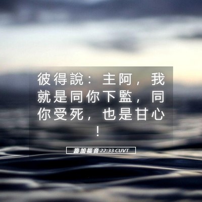Picture 05 - 路 加 福 音 22:33 CUVT - 彼 得 說 ： 主 阿 ， 我 就 是 同 你 - Bible Verse Picture