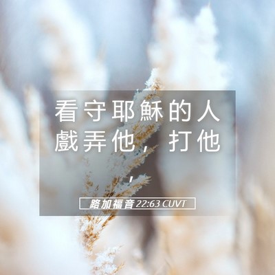 Picture 05 - 路 加 福 音 22:63 CUVT - 看 守 耶 穌 的 人 戲 弄 他 ， 打 他 - Bible Verse Picture